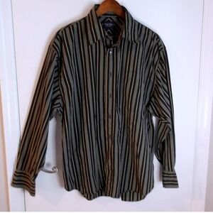 Indigo Palm TB Striped Button Up Long Sleeve Collared Casual Shirt Sz XL / #6174